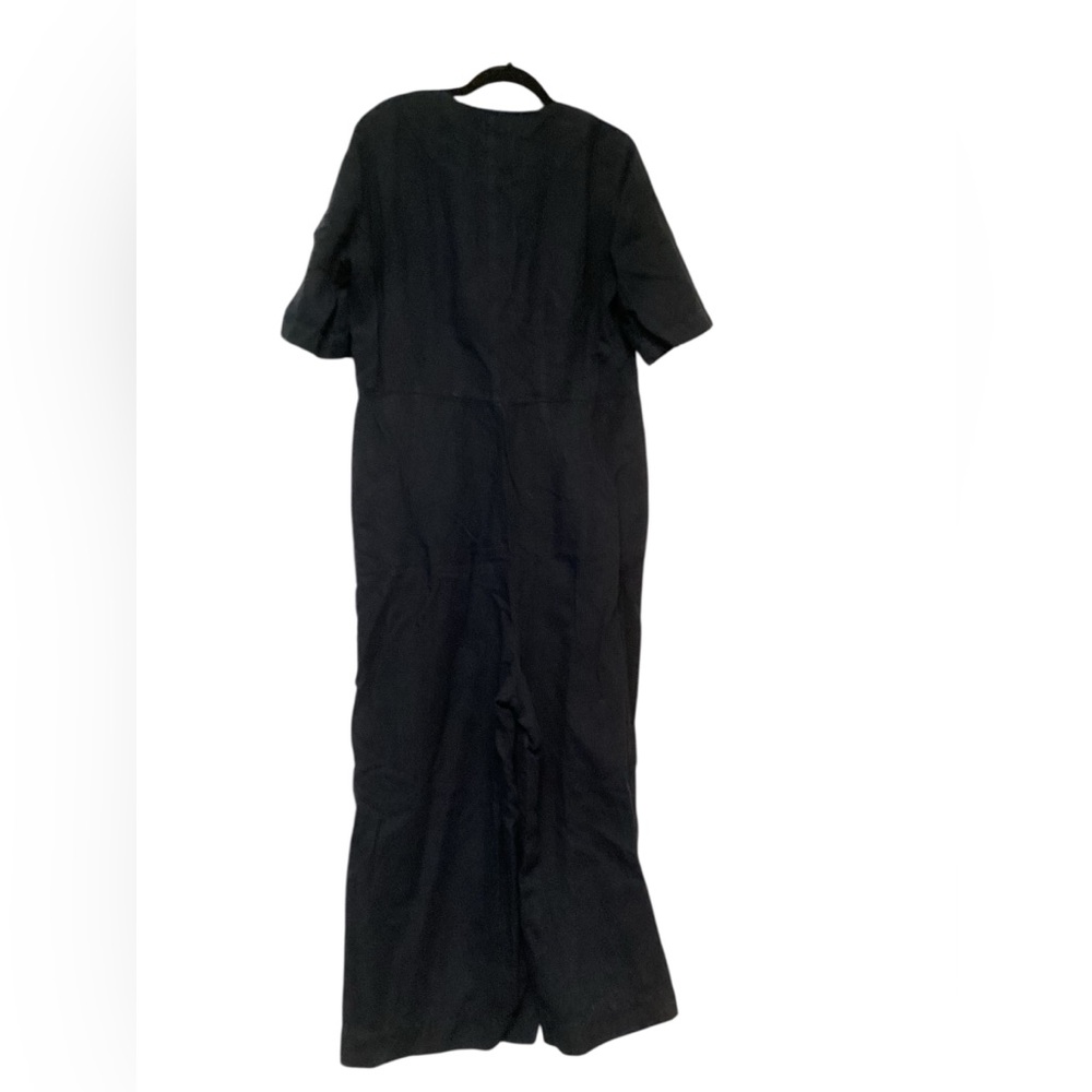 Cotton Linen V-Neck Jumpsuit - Picture 3 of 6